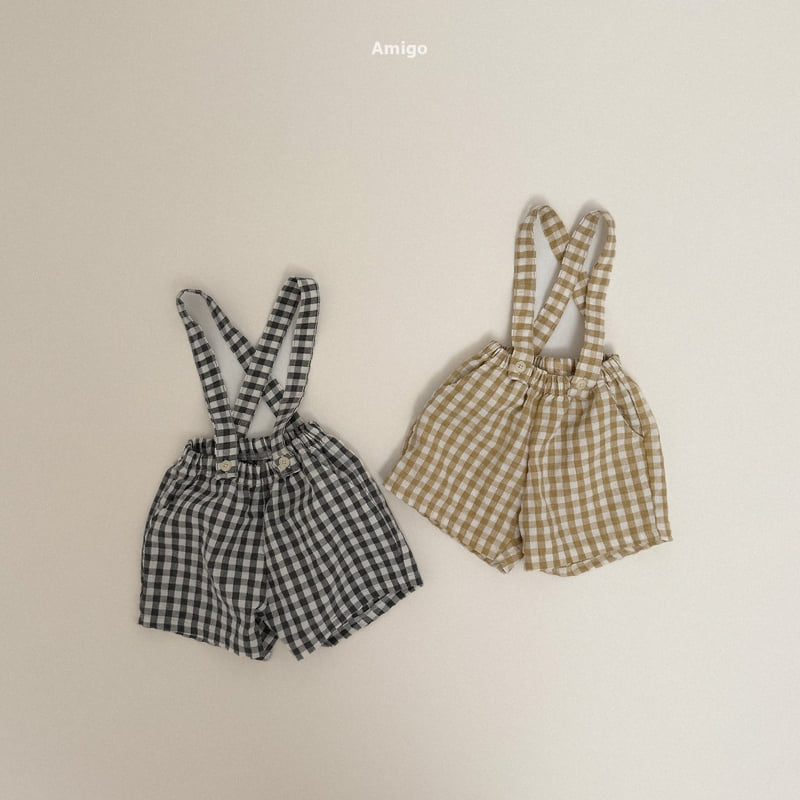 Amigo - Korean Children Fashion - #prettylittlegirls - Check Suspender Pants