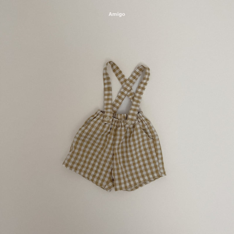 Amigo - Korean Children Fashion - #todddlerfashion - Check Suspender Pants - 2