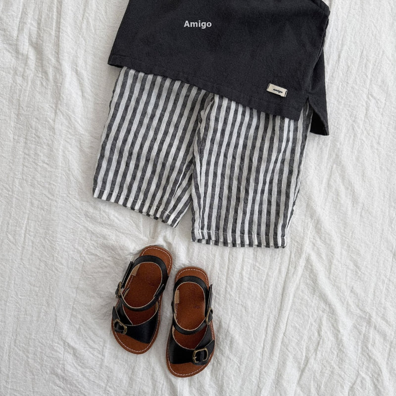 Amigo - Korean Children Fashion - #toddlerclothing - Flowy Stripe Pants - 9