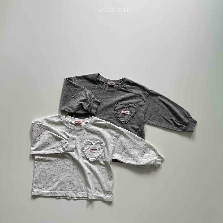 Andbutter - Korean Children Fashion - #kidzfashiontrend - Heart Pocket Tee - 4
