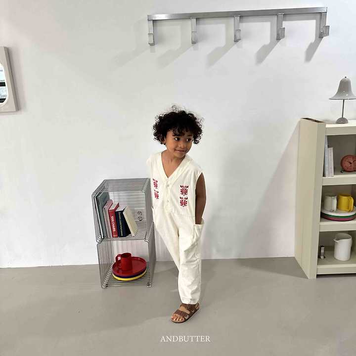 Andbutter - Korean Children Fashion - #childrensboutique - Embroidery Jumpsuit - 12