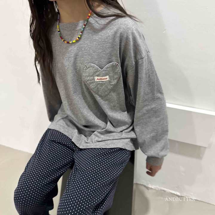 Andbutter - Korean Children Fashion - #childrensboutique - Heart Pocket Tee - 11