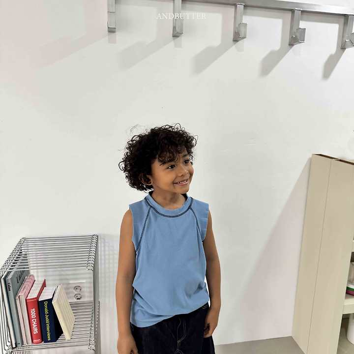 Andbutter - Korean Children Fashion - #childrensboutique - Rib Line Sleeveless - 8