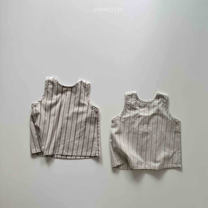 Andbutter - Korean Children Fashion - #designkidswear - Natural Button Sleeveless