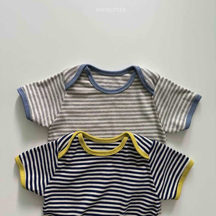 Andbutter - Korean Children Fashion - #discoveringself - Boat Neck Mix Tee - 4