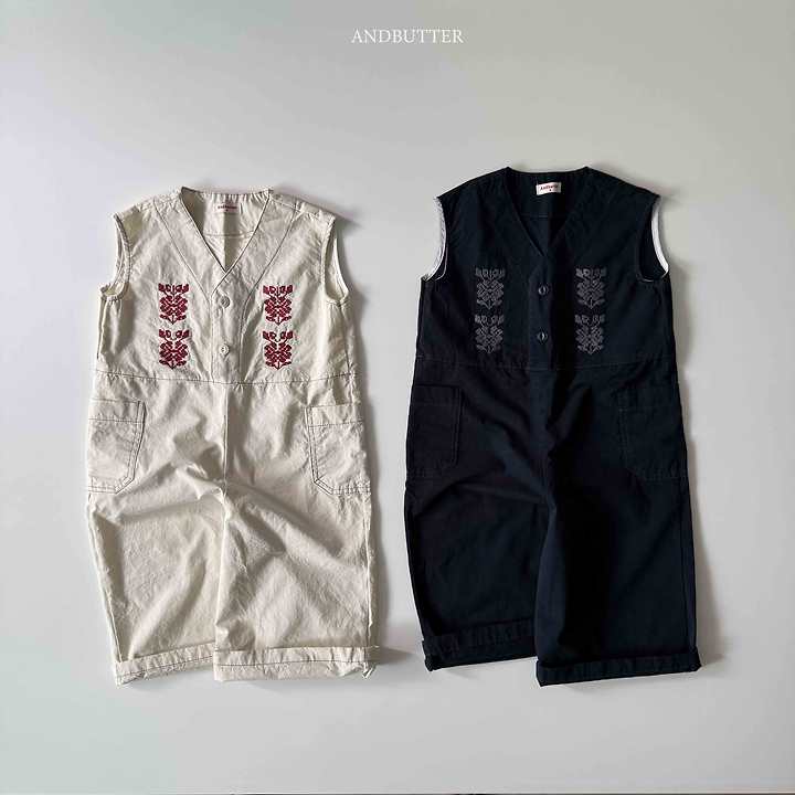 Andbutter - Korean Children Fashion - #fashionkids - Embroidery Jumpsuit