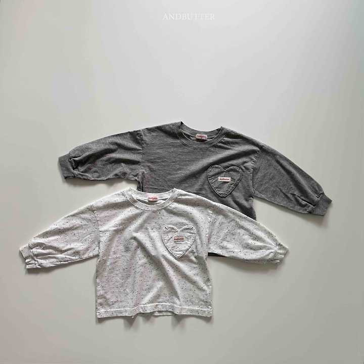 Andbutter - Korean Children Fashion - #kidsshorts - Heart Pocket Tee