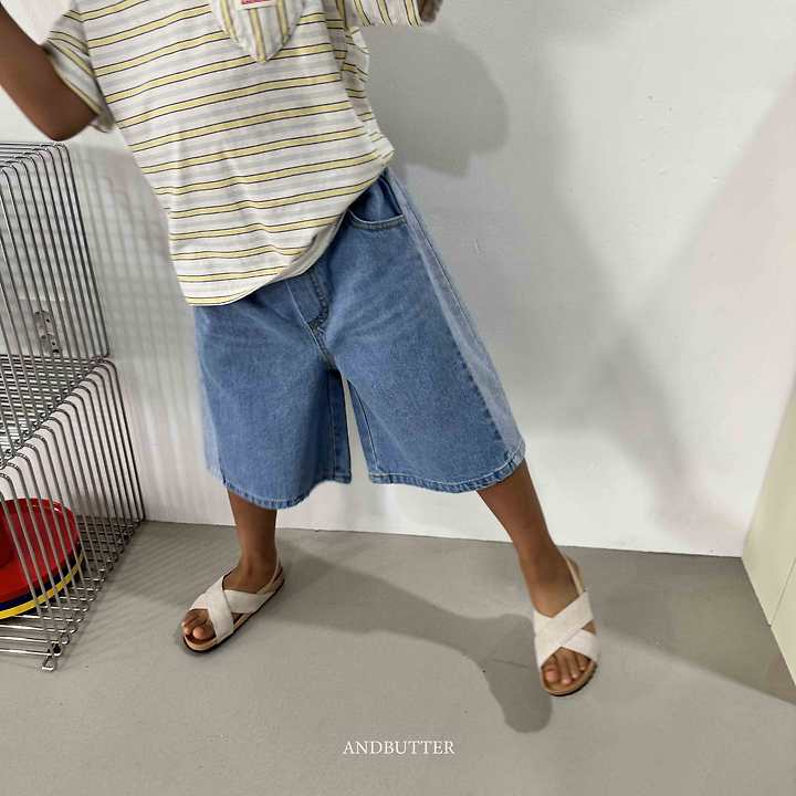Andbutter - Korean Children Fashion - #kidsstore - Cat Bermuda Denim Pants - 8