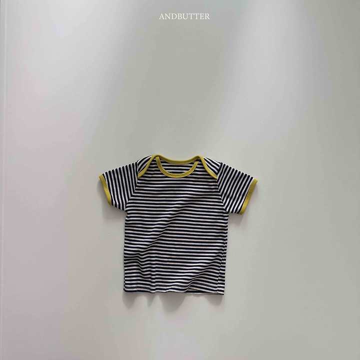 Andbutter - Korean Children Fashion - #kidsstore - Boat Neck Mix Tee - 6