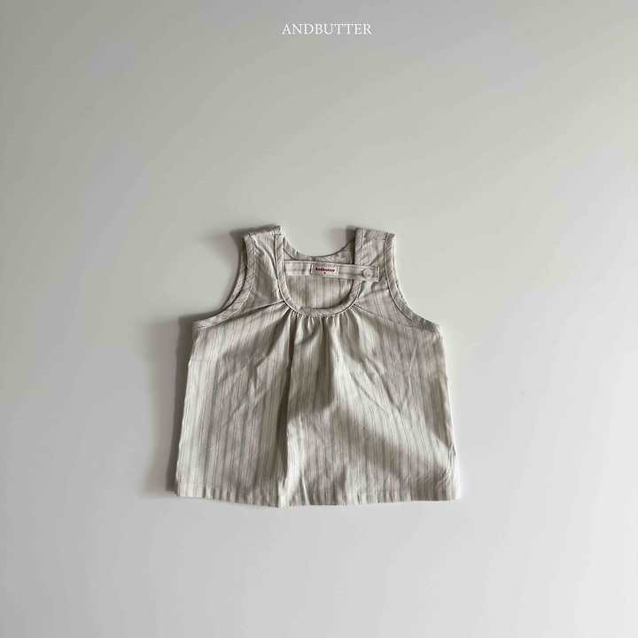 Andbutter - Korean Children Fashion - #kidzfashiontrend - Natural Button Sleeveless - 6