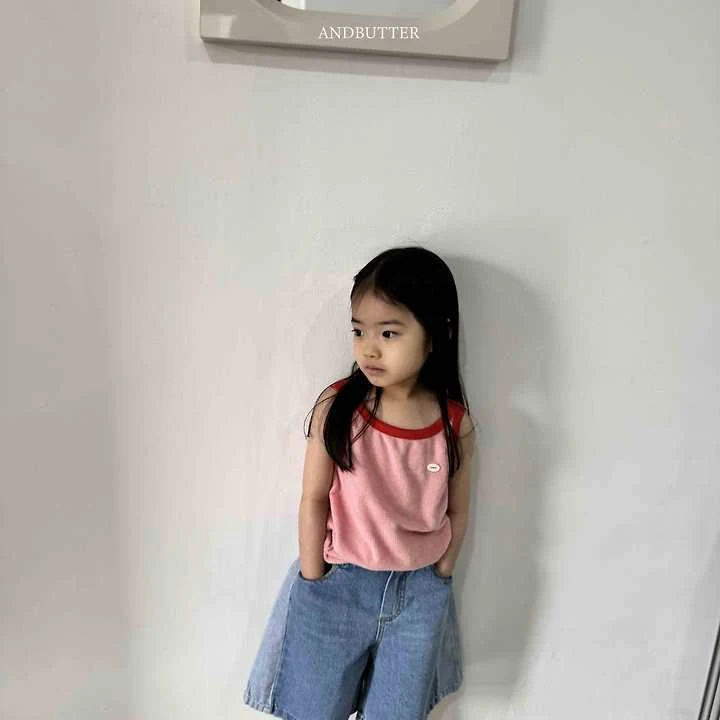 Andbutter - Korean Children Fashion - #kidzfashiontrend - Cat Bermuda Denim Pants - 9