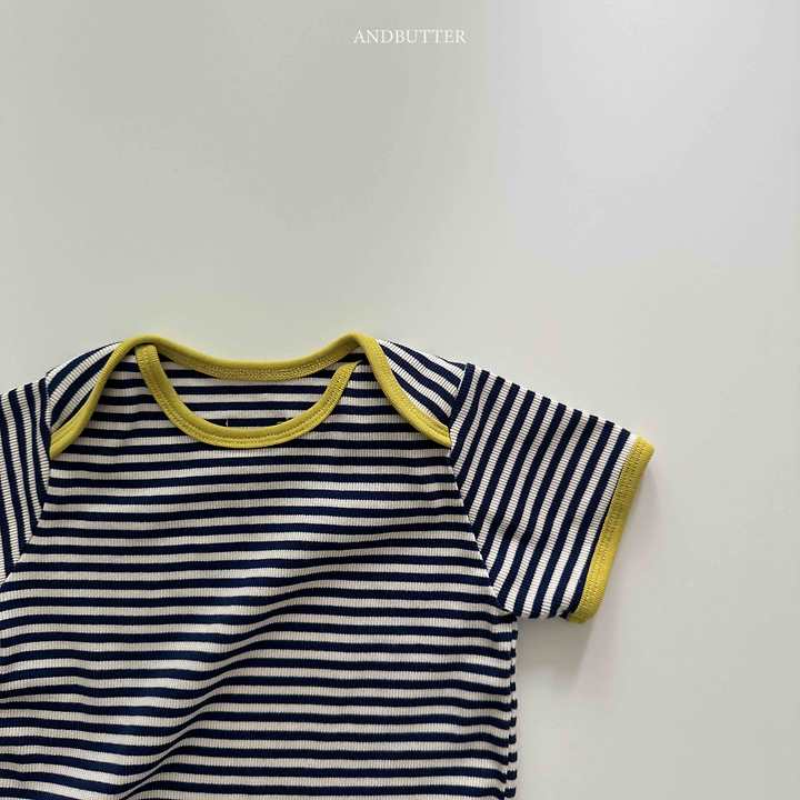 Andbutter - Korean Children Fashion - #kidzfashiontrend - Boat Neck Mix Tee - 7