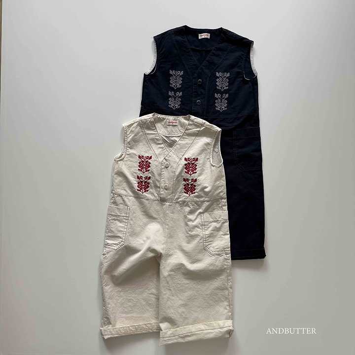 Andbutter - Korean Children Fashion - #kidsstore - Embroidery Jumpsuit - 4