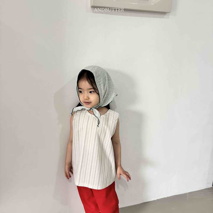 Andbutter - Korean Children Fashion - #littlefashionista - Natural Button Sleeveless - 8
