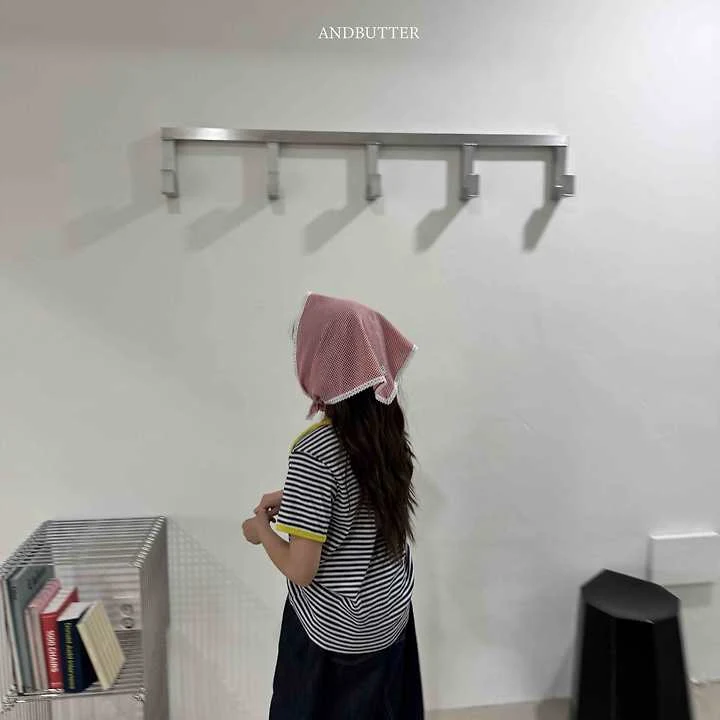 Andbutter - Korean Children Fashion - #littlefashionista - Boat Neck Mix Tee - 9
