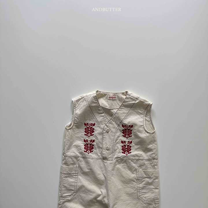 Andbutter - Korean Children Fashion - #littlefashionista - Embroidery Jumpsuit - 6