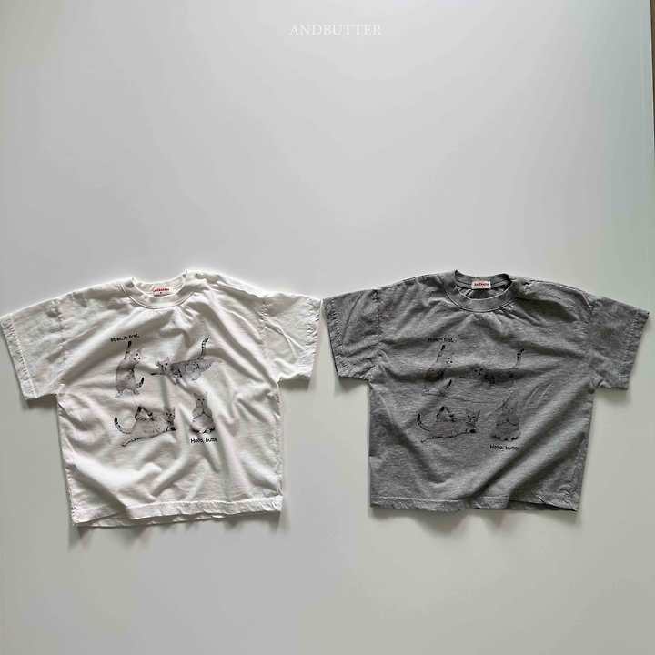 Andbutter - Korean Children Fashion - #littlefashionista - Hello Cat Tee