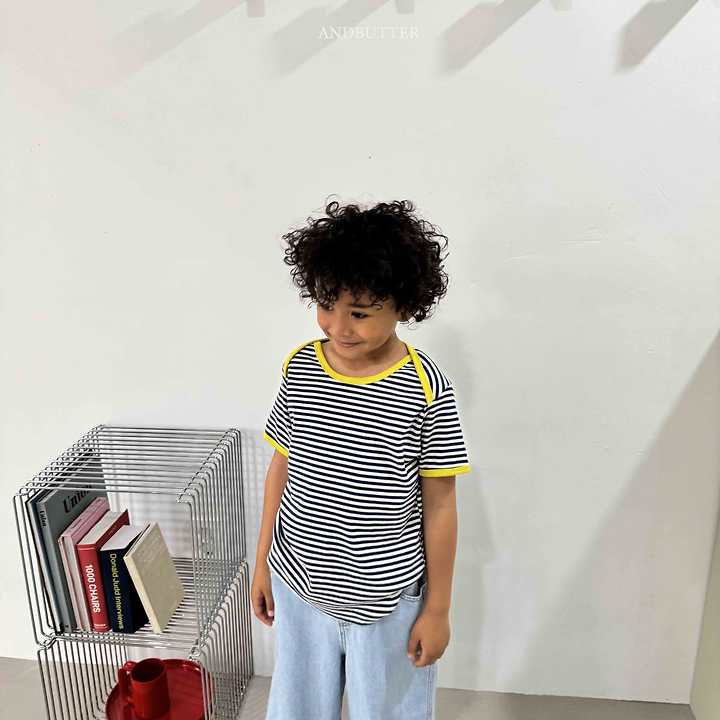 Andbutter - Korean Children Fashion - #magicofchildhood - Boat Neck Mix Tee - 10