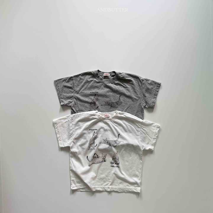 Andbutter - Korean Children Fashion - #minifashionista - Hello Cat Tee - 4