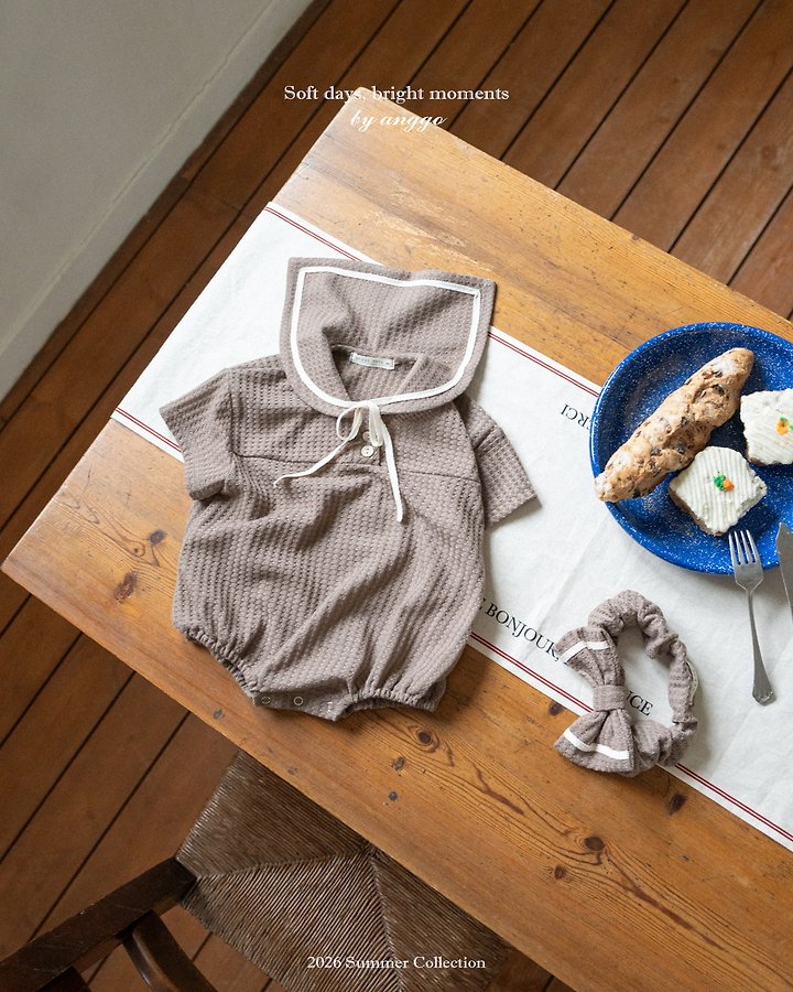 Anggo - Korean Baby Fashion - #onlinebabyboutique - Sailor Collar Romper - 7