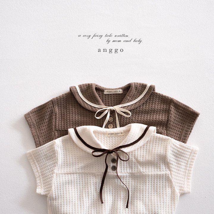 Anggo - Korean Baby Fashion - #onlinebabyshop - Sailor Collar Romper - 8