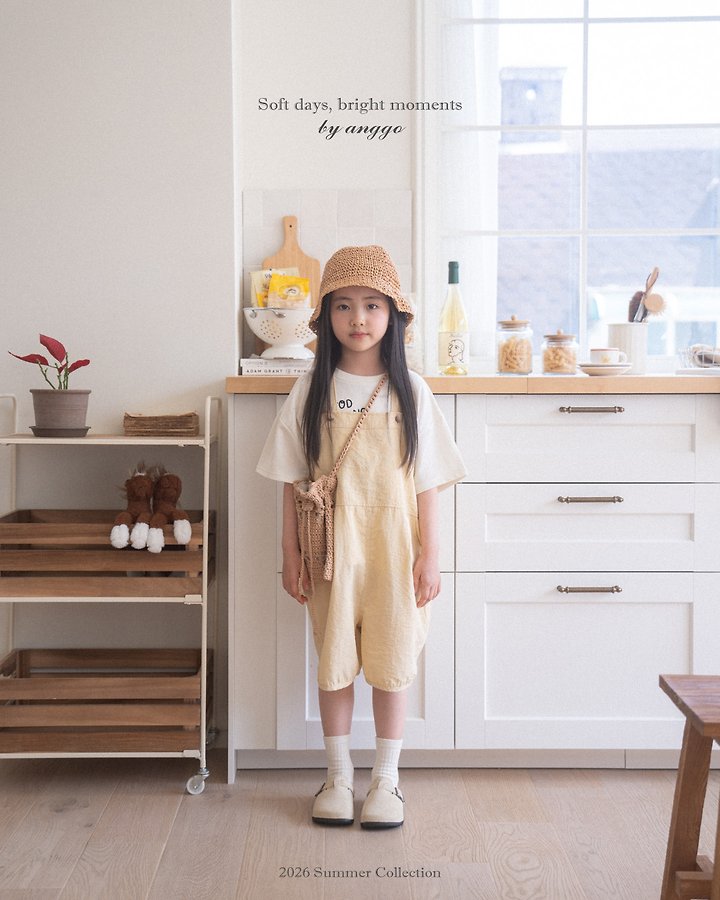 Anggo - Korean Children Fashion - #kidsstore - Muffin Overalls (Denim) - 6