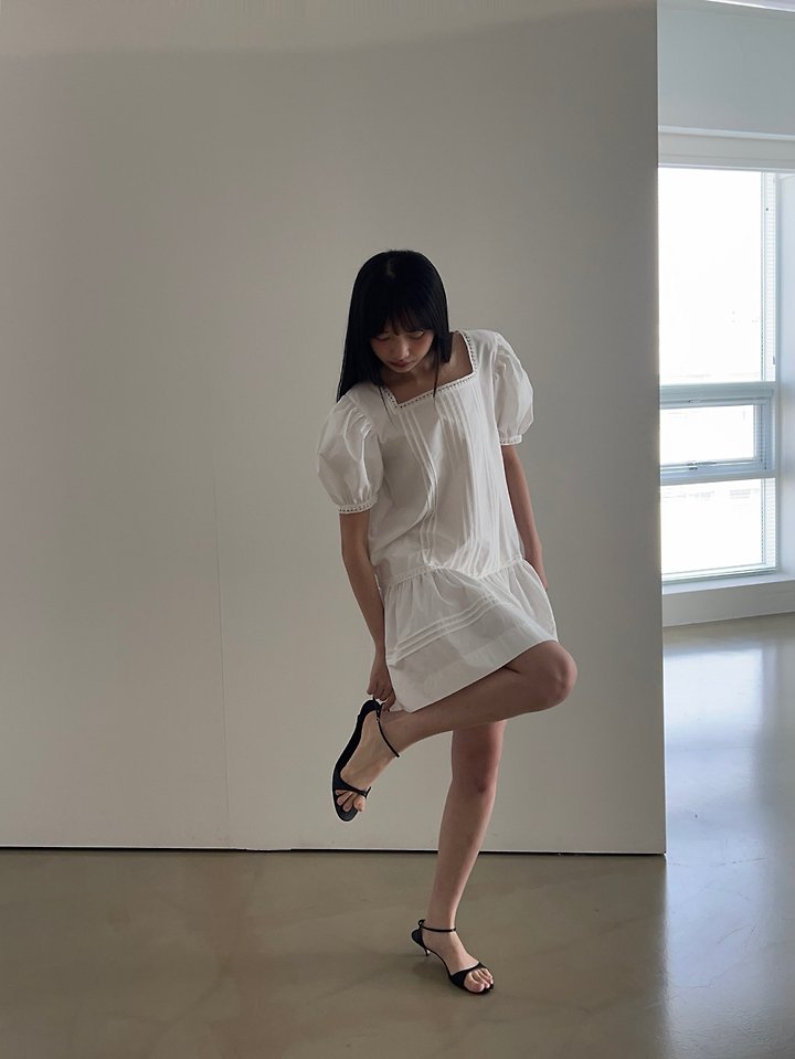 Another Avenue - Korean Women Fashion - #momslook - Pintuck Puff One-piece - 6