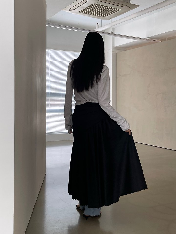 Another Avenue - Korean Women Fashion - #momslook - Wrap Scarf Long Skirt - 11