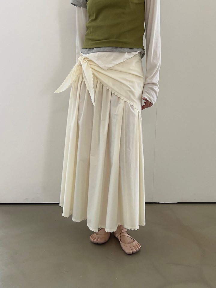 Another Avenue - Korean Women Fashion - #momslook - Wrap Scarf Long Skirt - 8