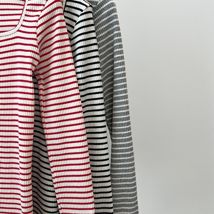 Another Avenue - Korean Women Fashion - #momslook - Coco Lace Striped Tee - 2