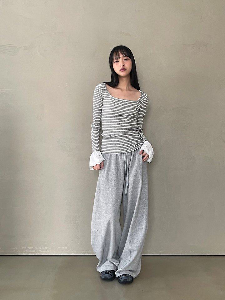 Another Avenue - Korean Women Fashion - #vintageinspired - Coco Lace Striped Tee - 10