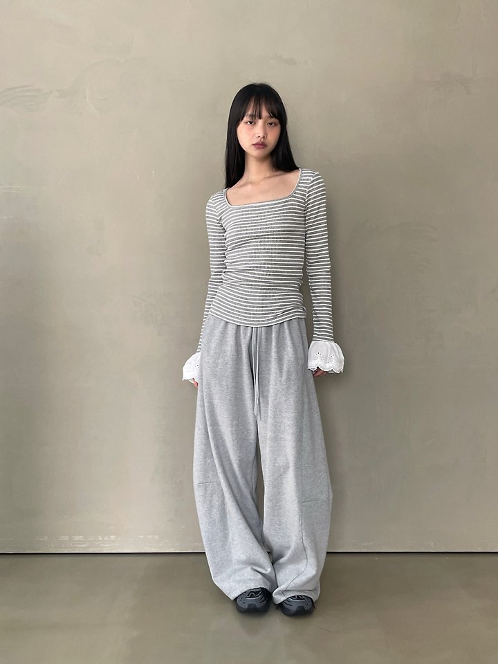 Another Avenue - Korean Women Fashion - #womensfashion - Coco Lace Striped Tee - 9