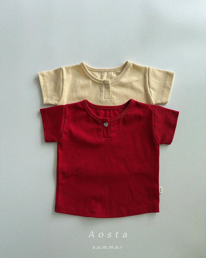 Aosta - Korean Baby Fashion - #babyboutique - Heart Button Tee