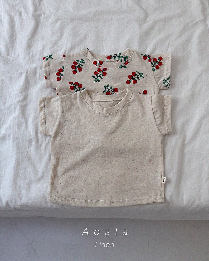 Aosta - Korean Baby Fashion - #babyboutique - Linen Short-Sleeve Tee