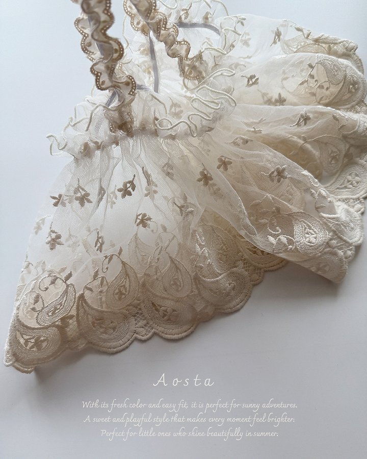 Aosta - Korean Baby Fashion - #babyboutique - Lace Strap Bustier - 5