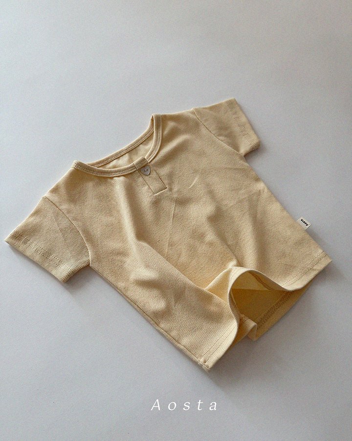 Aosta - Korean Baby Fashion - #babyboutiqueclothing - Heart Button Tee - 2