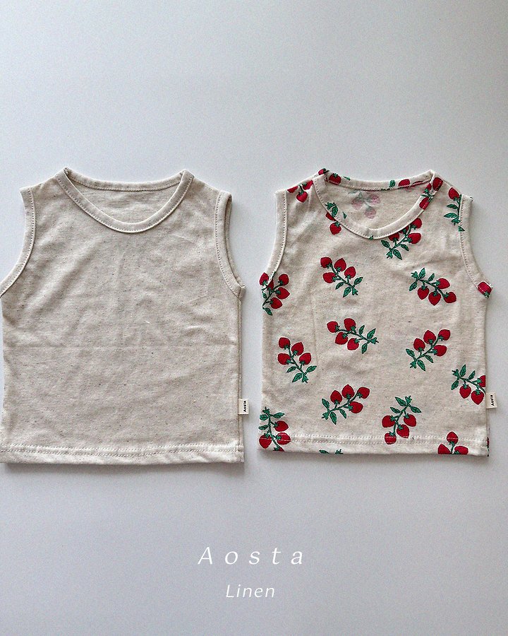 Aosta - Korean Baby Fashion - #babyboutiqueclothing - Linen Sleeveless Tee