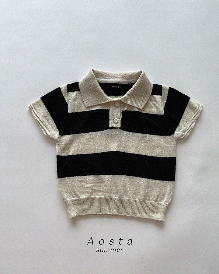Aosta - Korean Baby Fashion - #babyclothing - Knit Collar Tee - 2
