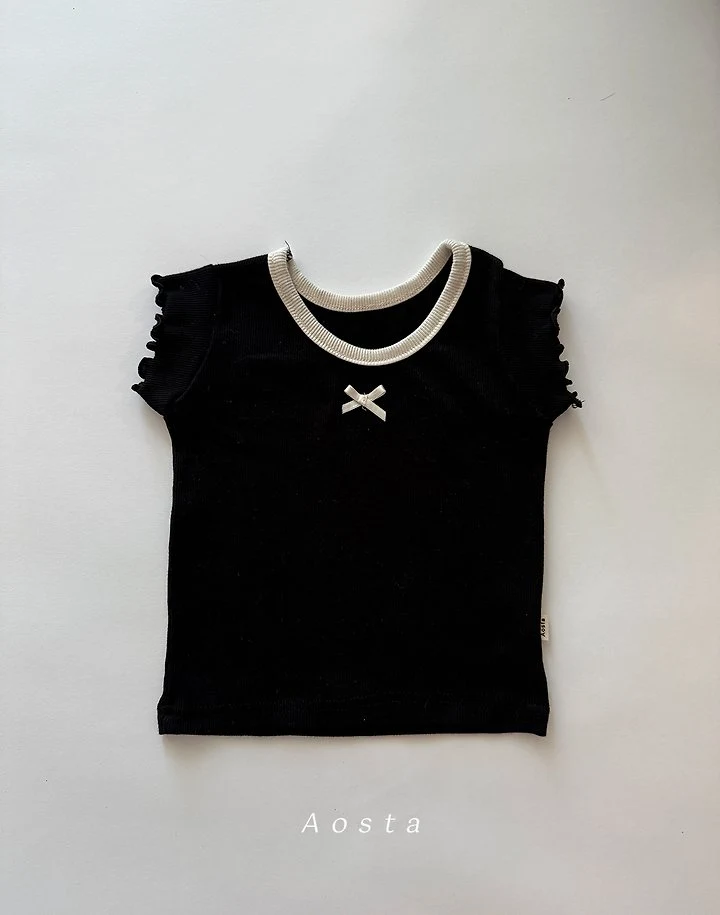 Ribbed Ribbon Tee by Aosta for Baby - view 2