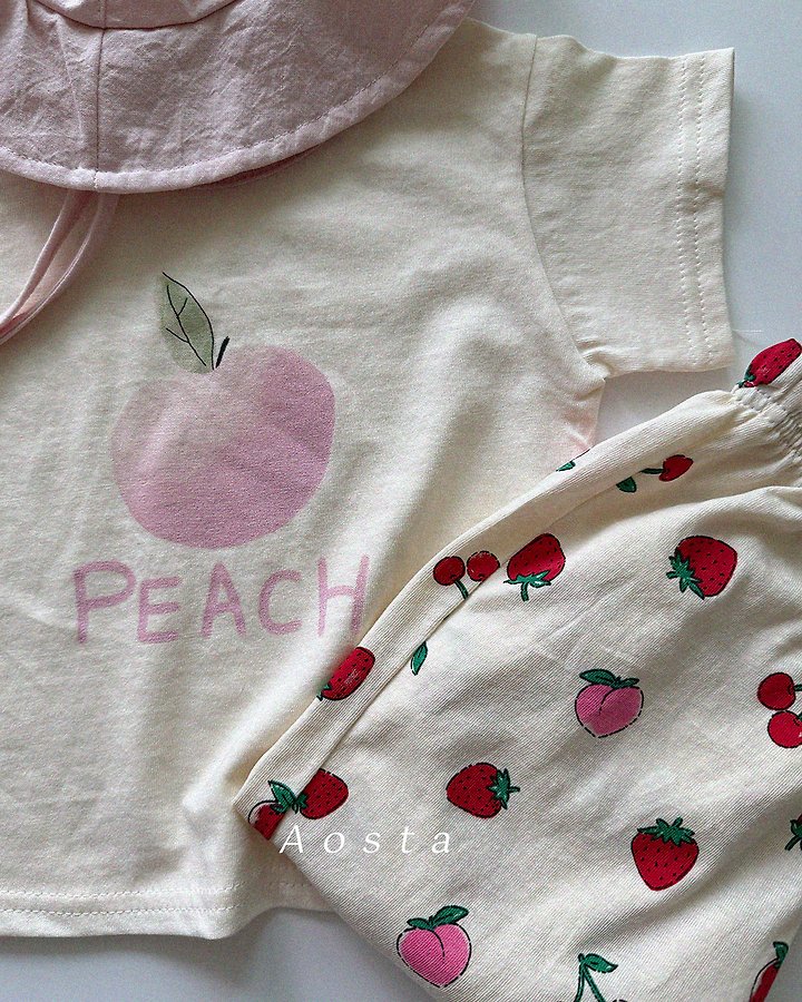 Aosta - Korean Baby Fashion - #babyfashion - Lemon Peach Tee - 6