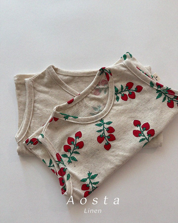 Aosta - Korean Baby Fashion - #babyfashion - Linen Sleeveless Tee - 4