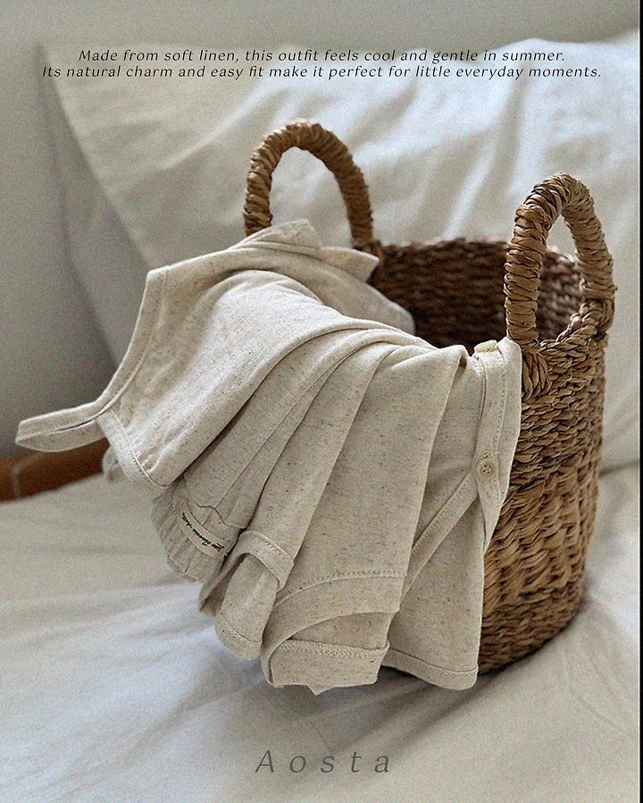 Aosta - Korean Baby Fashion - #babyfever - Linen Strap Sleeveless - 4