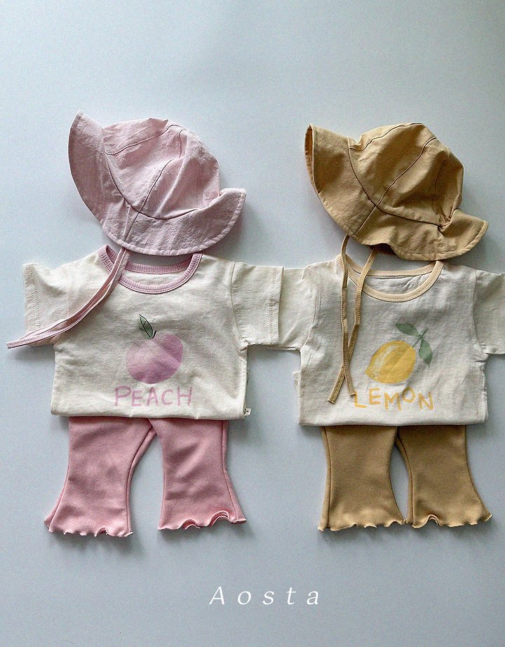 Aosta - Korean Baby Fashion - #babygirlfashion - Lemon Peach Tee - 8