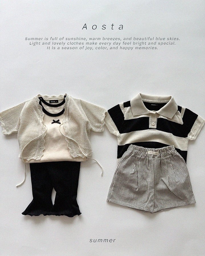 Aosta - Korean Baby Fashion - #babygirlfashion - Knit Collar Tee - 5