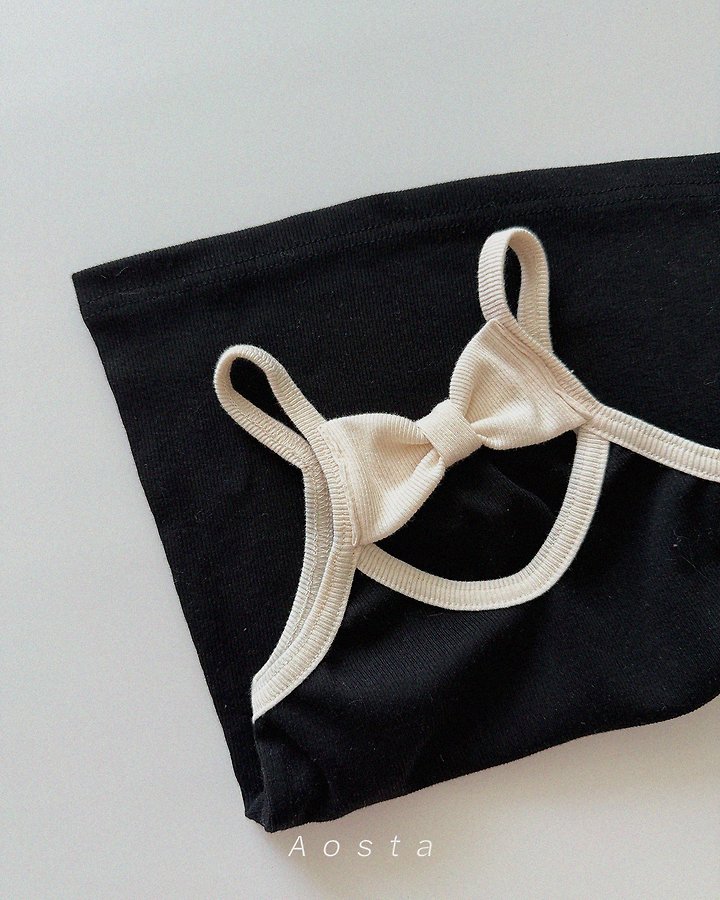 Aosta - Korean Baby Fashion - #babyfever - Ribbed Ribbon One-piece - 4