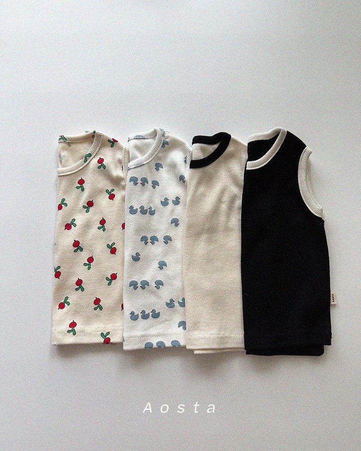 Aosta - Korean Baby Fashion - #babygirlfashion - Ribbed Sleeveless