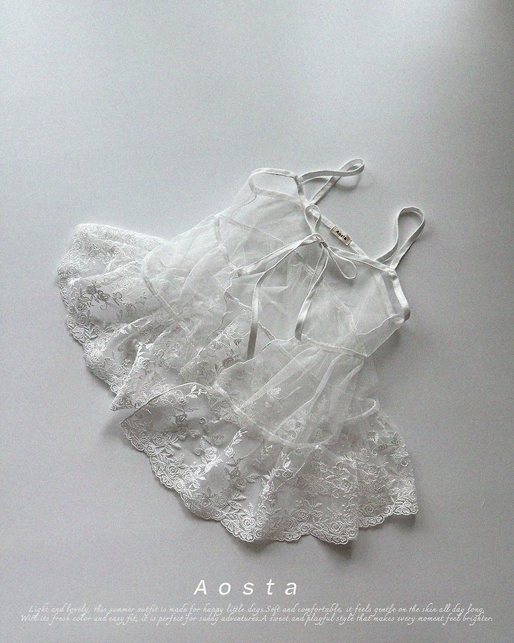 Aosta - Korean Baby Fashion - #babylifestyle - Lace Open One-piece