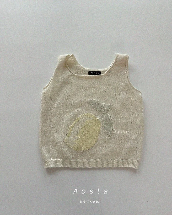 Aosta - Korean Baby Fashion - #babylifestyle - Knit Fruit Vest - 3