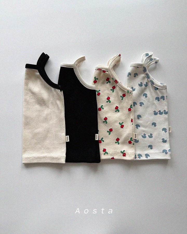 Aosta - Korean Baby Fashion - #babylifestyle - Ribbed Strap Sleeveless