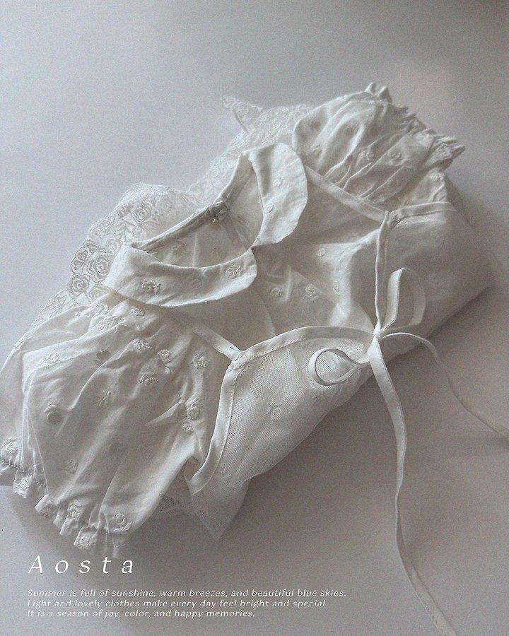Aosta - Korean Baby Fashion - #babyoninstagram - Lace Open One-piece - 2